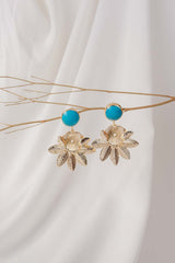 Turquoise Flower Drop Earrings IFA-ER-038