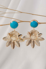 Turquoise Flower Drop Earrings IFA-ER-038
