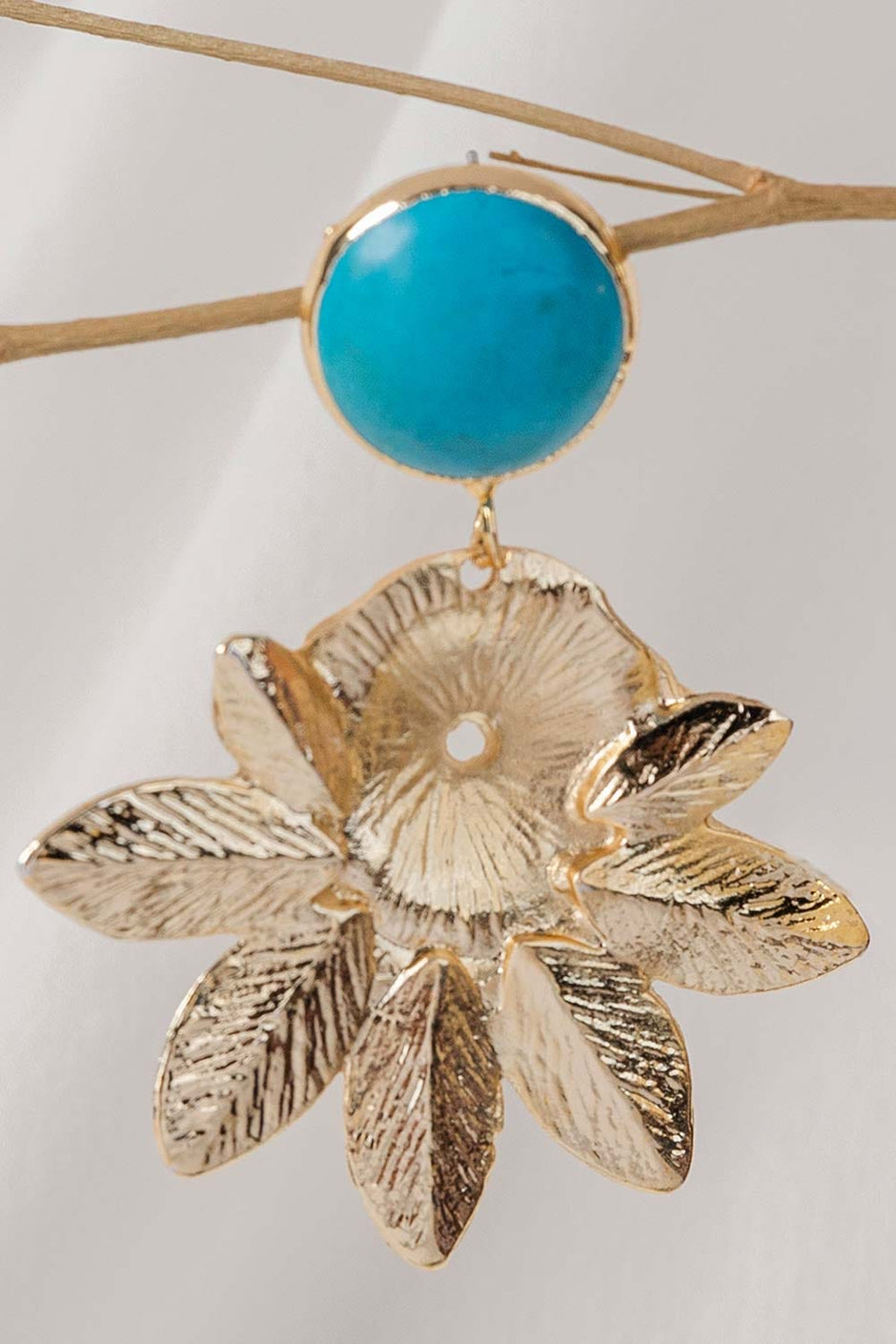 Turquoise Flower Drop Earrings IFA-ER-038