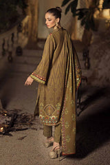 3 Piece Embroidered Digital Printed Karandi Unstitched Suit AY-32005