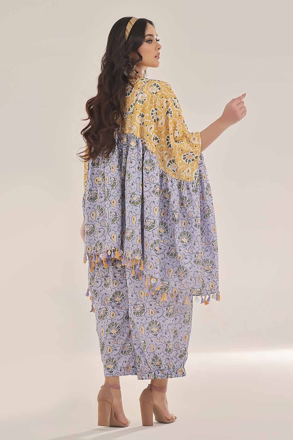 Unstitched Gold Printed Lawn Shirt SL-42035 A