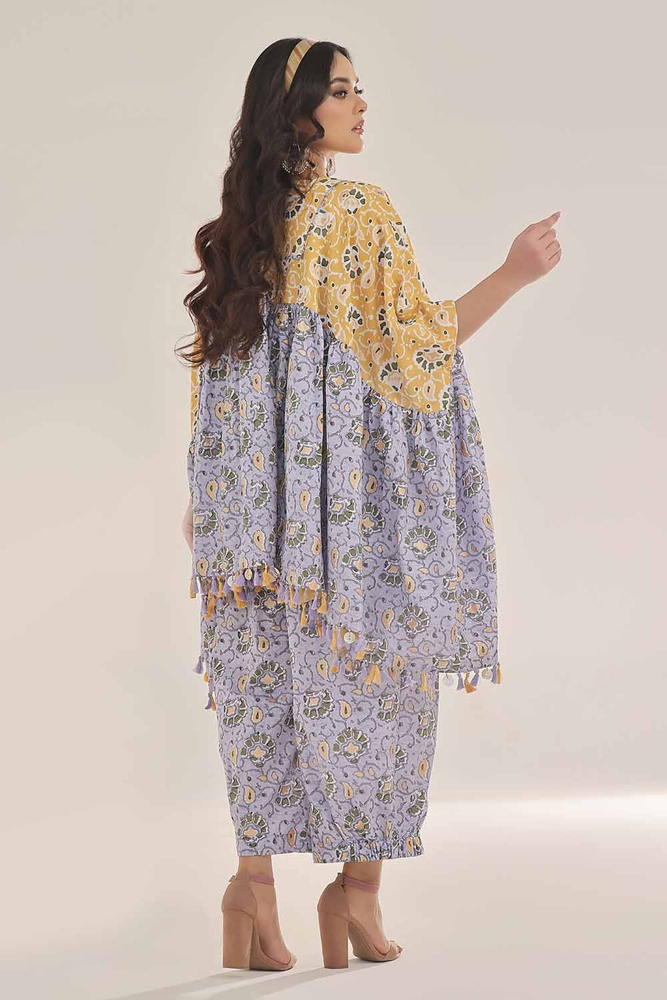 Unstitched Gold Printed Lawn Shirt