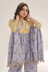 Unstitched Gold Printed Lawn Shirt SL-42035 A