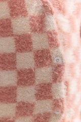 Pink-Off-White Feather Yarn Button Down Sweater SWK-FW21-105