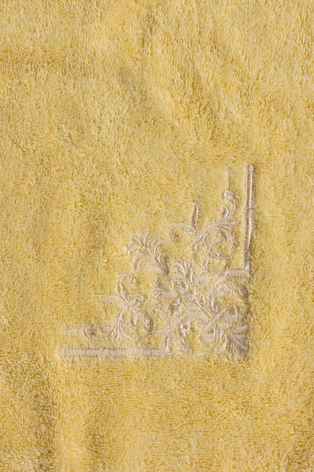 Vanilla Dyed Combed Embroidered Towel