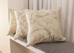 Vanilla Silk Embroidered Cushion Cover