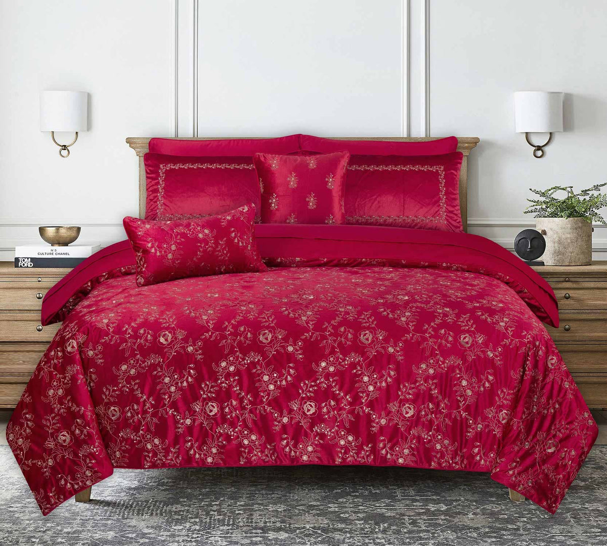 VB-001 Velvet Complete Bed Set