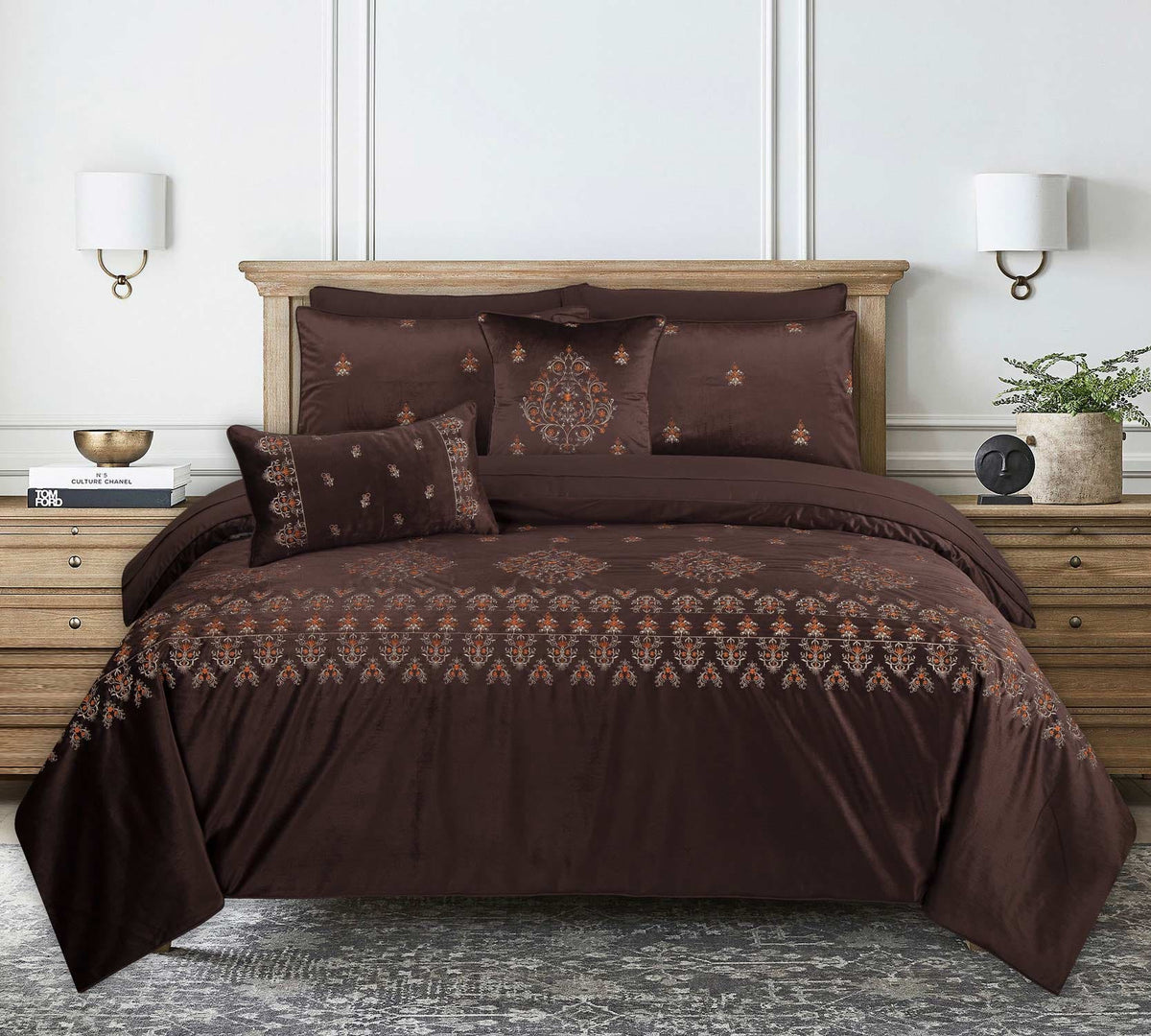 VB-007 Velvet Complete Bed Set