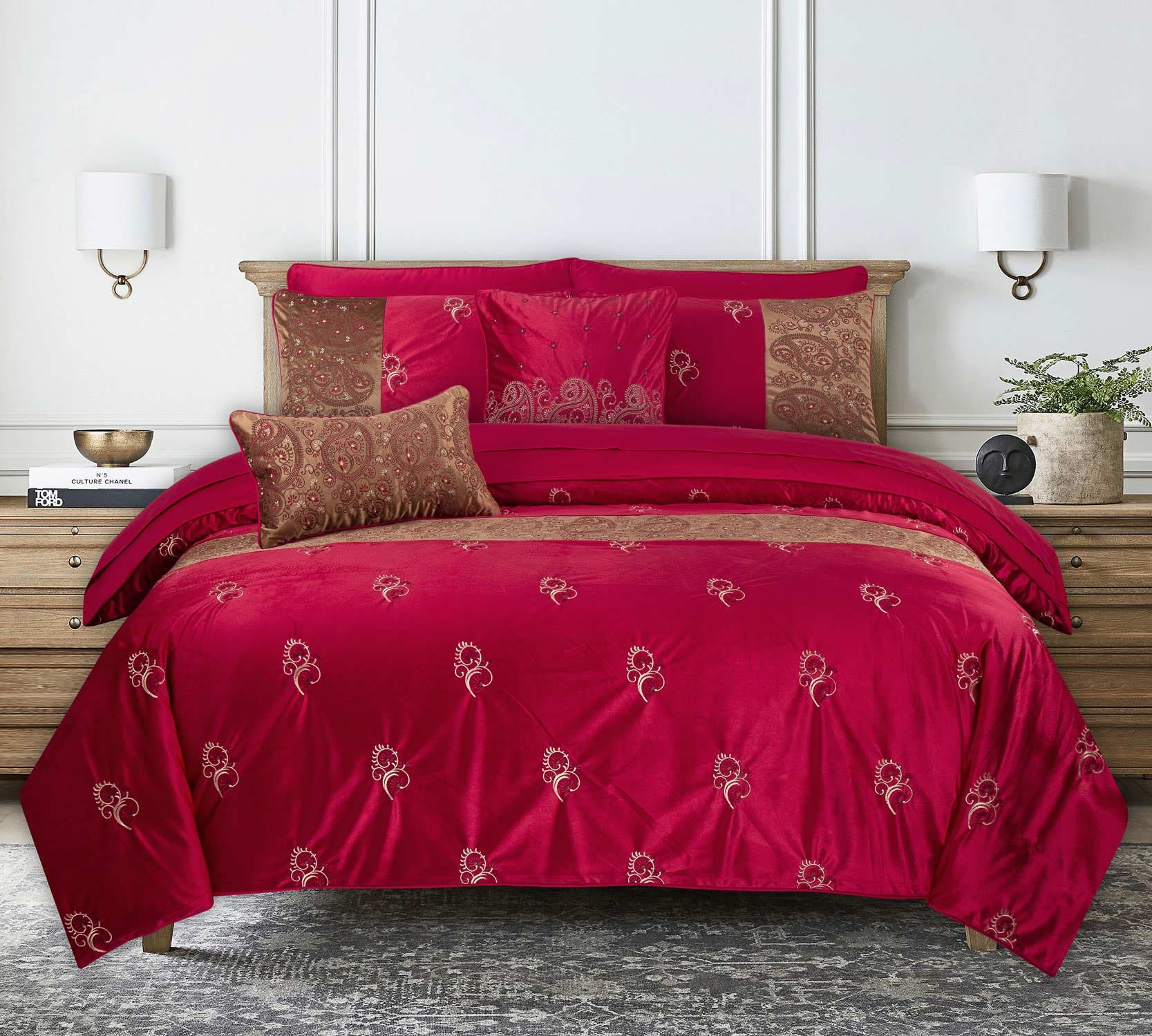 VB-008 Velvet Complete Bed Set