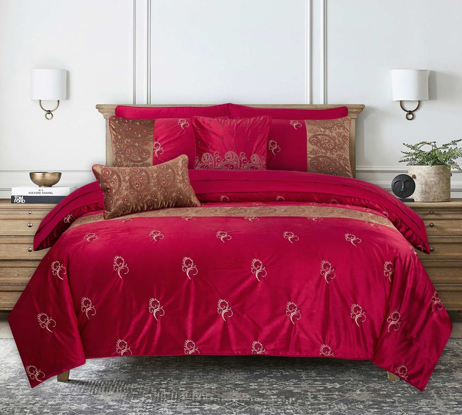 VB-008 Velvet Complete Bed Set