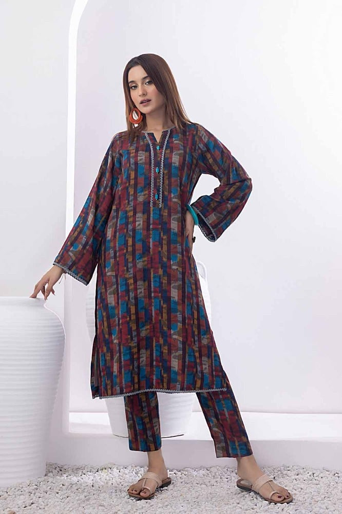 2 Piece Printed Dhanak Unstitched Suit WNST-32078