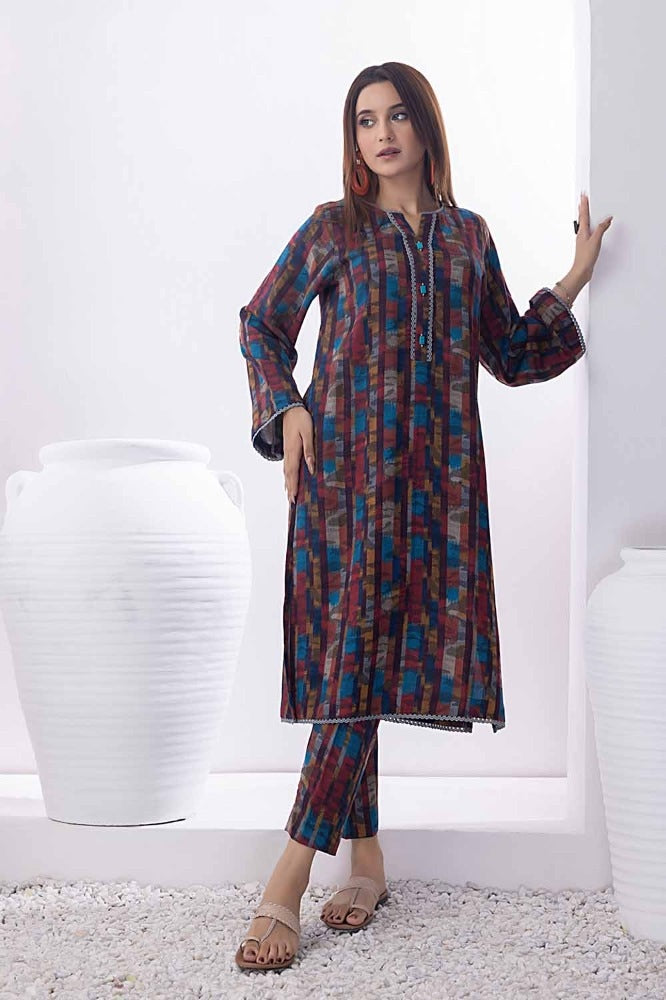 2 Piece Printed Dhanak Unstitched Suit WNST-32078