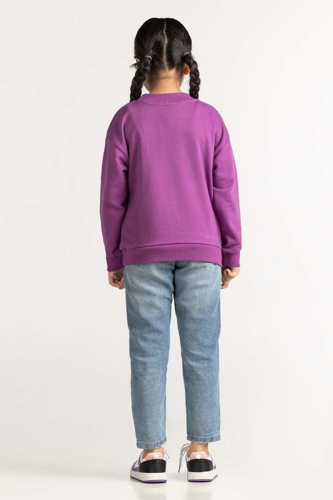 Violet Printed Sweatshirt 224-412-002