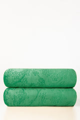 AW24-Vivid Green Embossed Single Ply Fleece Throw