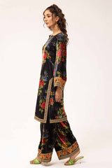 2 Piece Unstitched Embroidered Velvet Suit VLT-42002