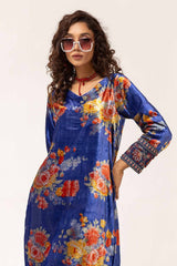 2 Piece Unstitched Hand Embroidered Velvet Suit VLT-42004