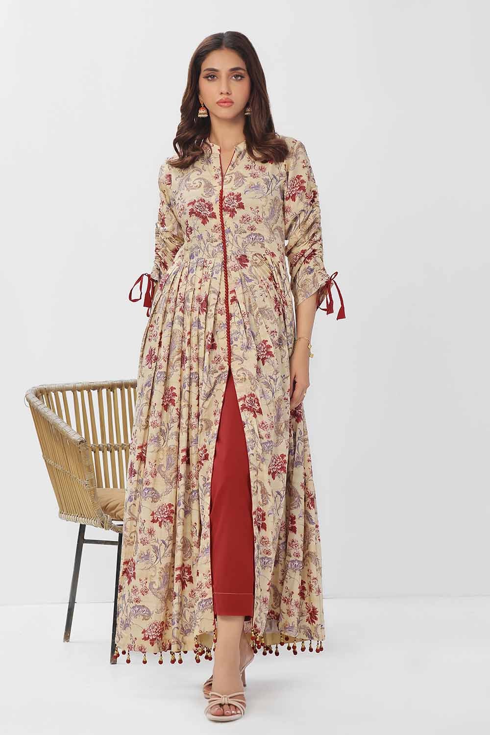 1 Piece Unstitched Printed Linen Shirt VS-42004