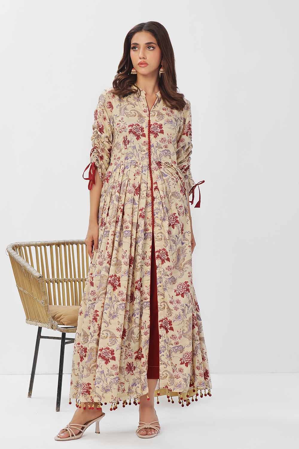 1 Piece Unstitched Printed Linen Shirt VS-42004