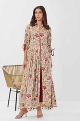 1 Piece Unstitched Printed Linen Shirt VS-42004