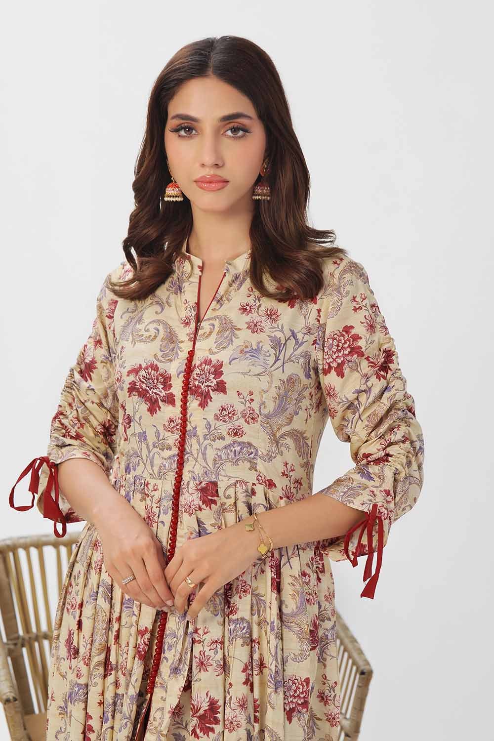 1 Piece Unstitched Printed Linen Shirt VS-42004