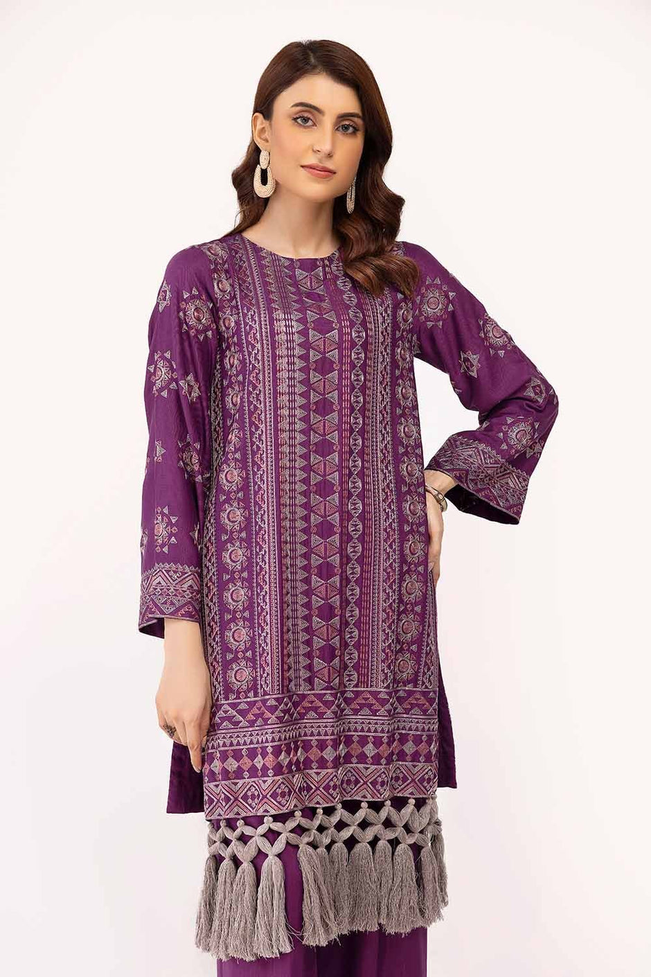 2 Piece Unstitched Embroidered Cotail Suit