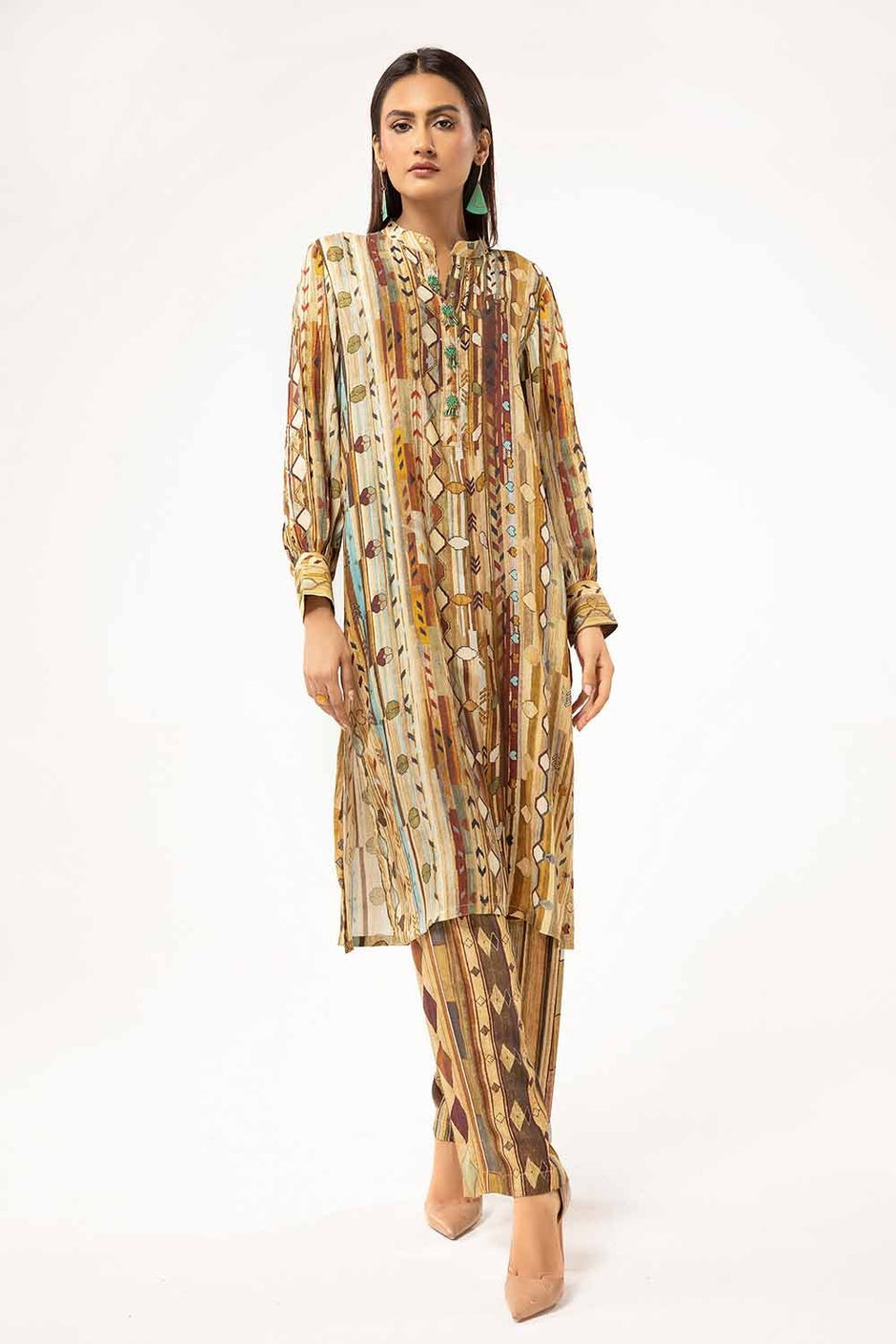 2 Piece Unstitched Printed Linen Suit