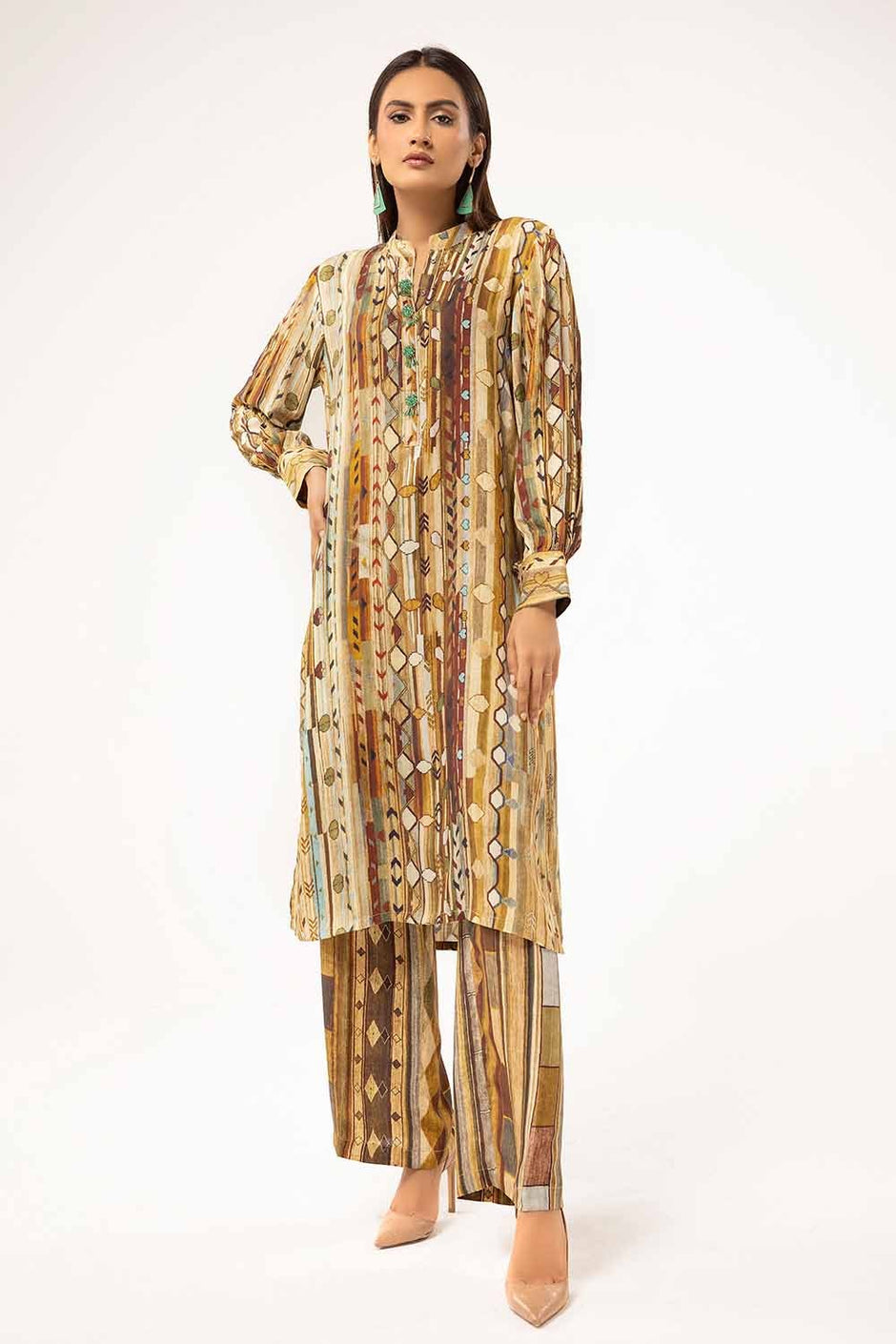 2 Piece Unstitched Printed Linen Suit