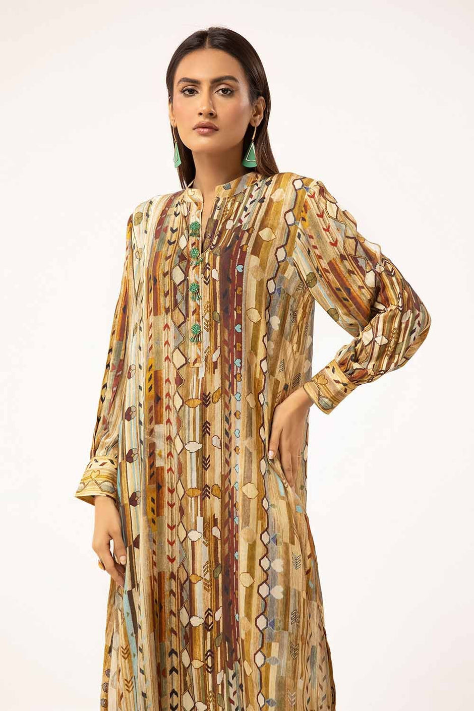 2 Piece Unstitched Printed Linen Suit