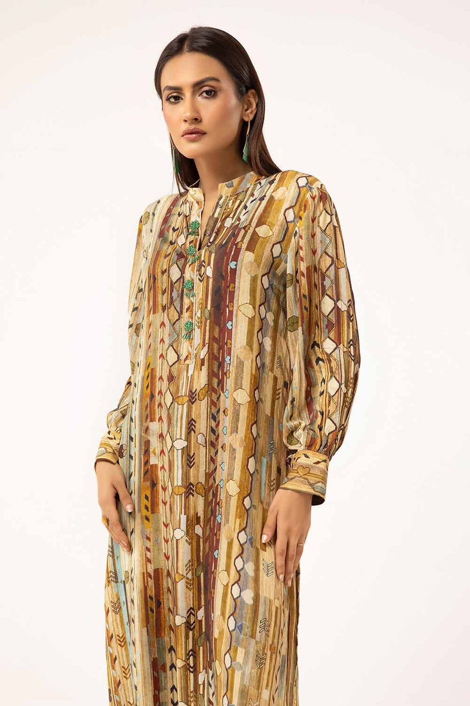 2 Piece Unstitched Printed Linen Suit
