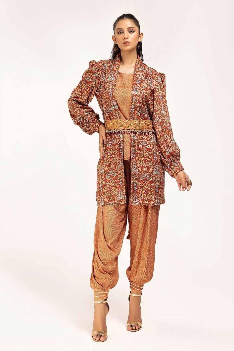 2 Piece Unstitched Printed Linen Suit