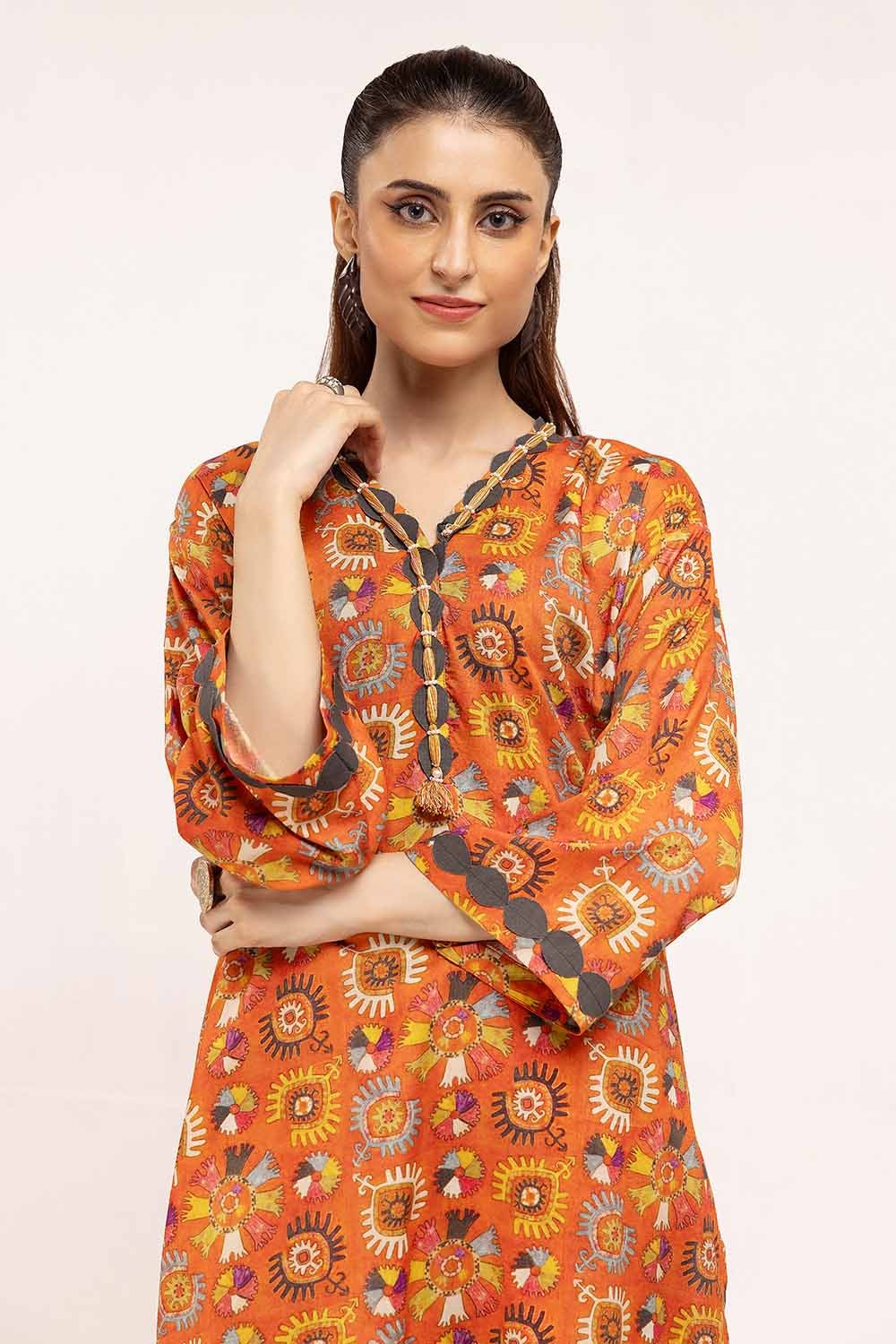 2 Piece Unstitched Printed Linen Suit VT-42010