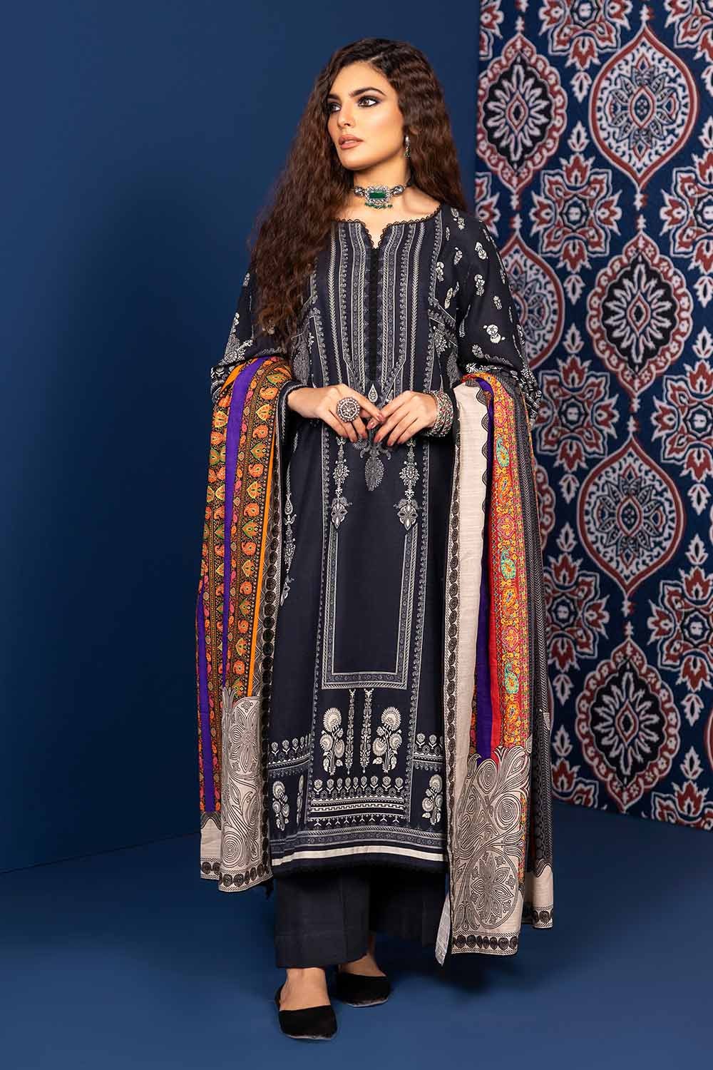 3 Piece Khaddar Printed Unstitched Suit