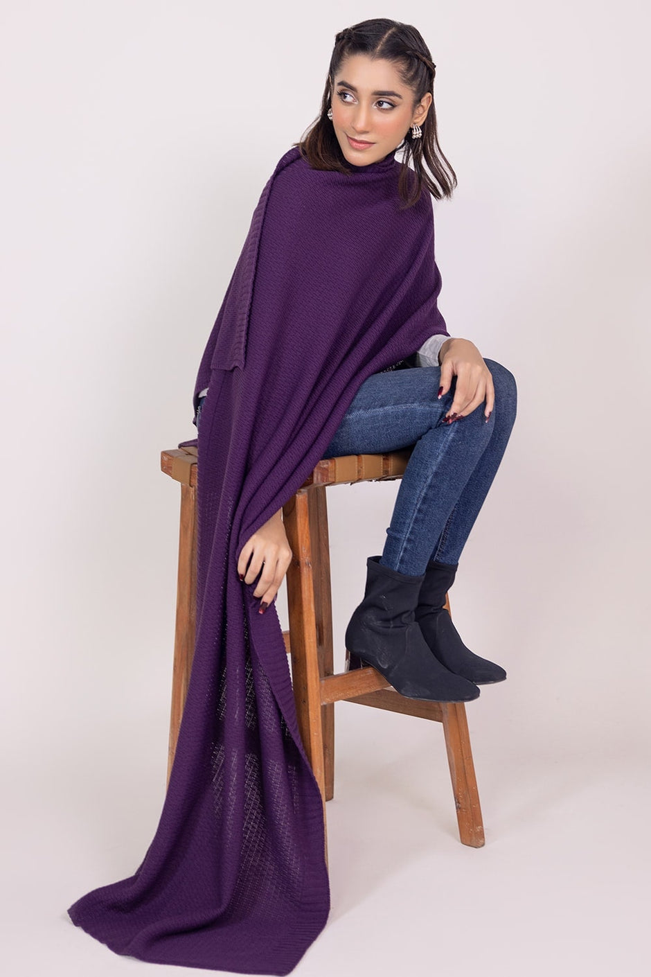 Dyed Knitted Shawl