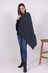 Knitted Houndstooth Shawl WG-SH-W22-128