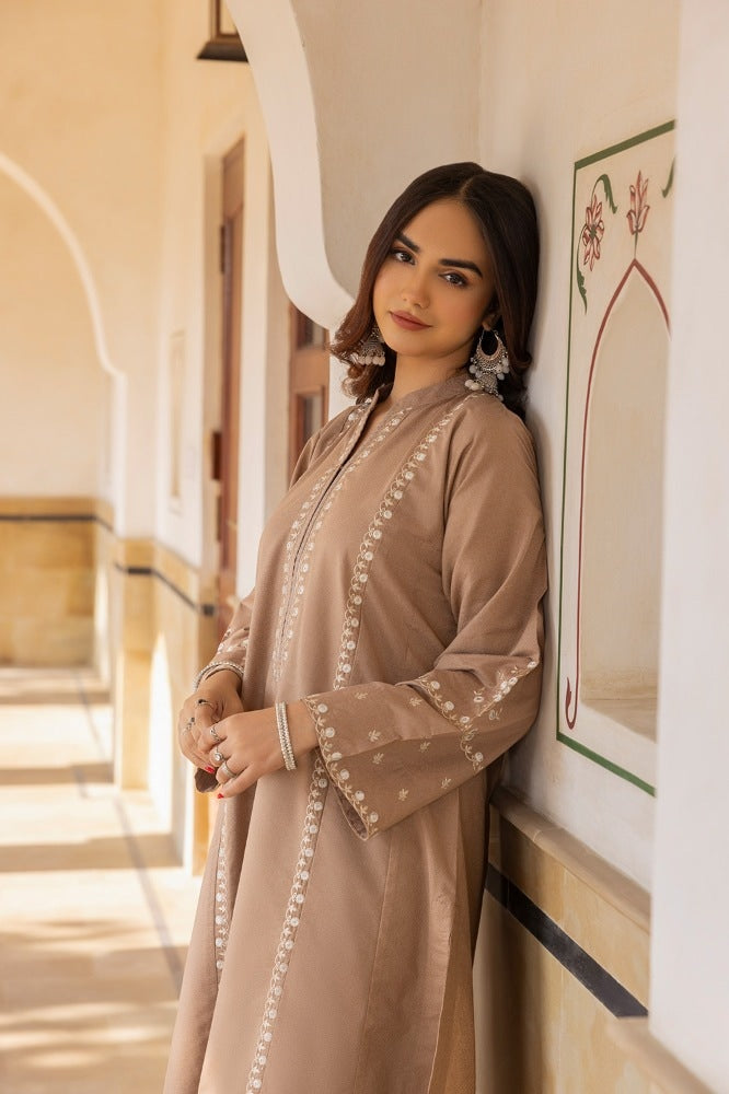Ayudia Khaddar Embroidered Shirt