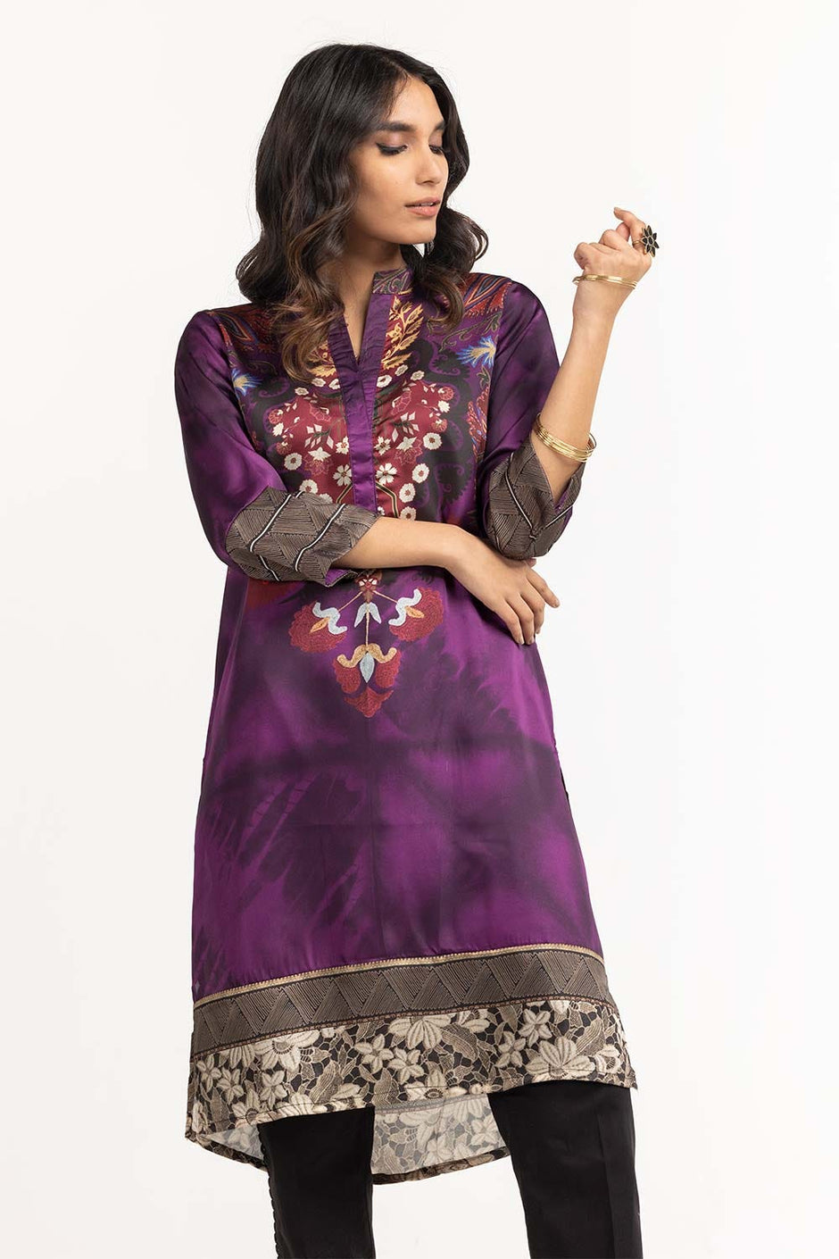Charmeuse Silk Printed Shirt