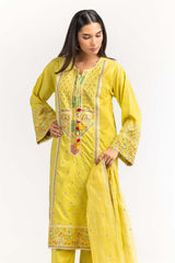 Cambric Dyed Embroidered Shirt And Trouser With Dupatta WGK-CMS-DE-2233