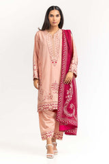 Cambric Dyed Embroidered Shirt And Trouser With Dupatta WGK-CMS-DE-2234