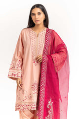 Cambric Dyed Embroidered Shirt And Trouser With Dupatta WGK-CMS-DE-2234