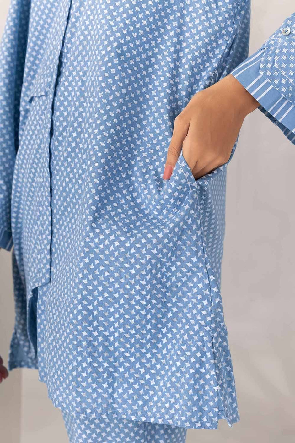 Matching Separates Block Print Shirt and Trouser