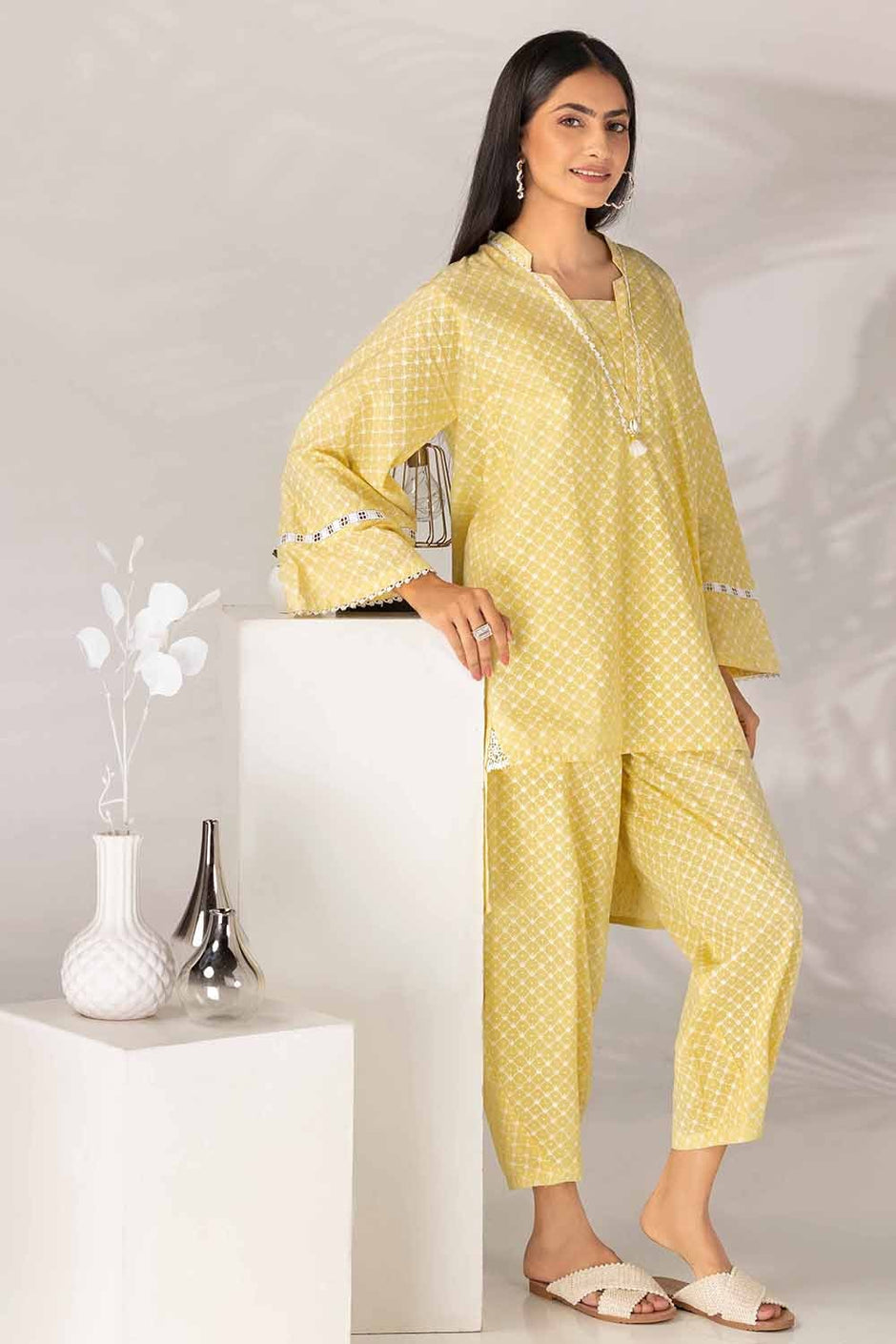 Matching Separates Block Print Shirt and Trouser