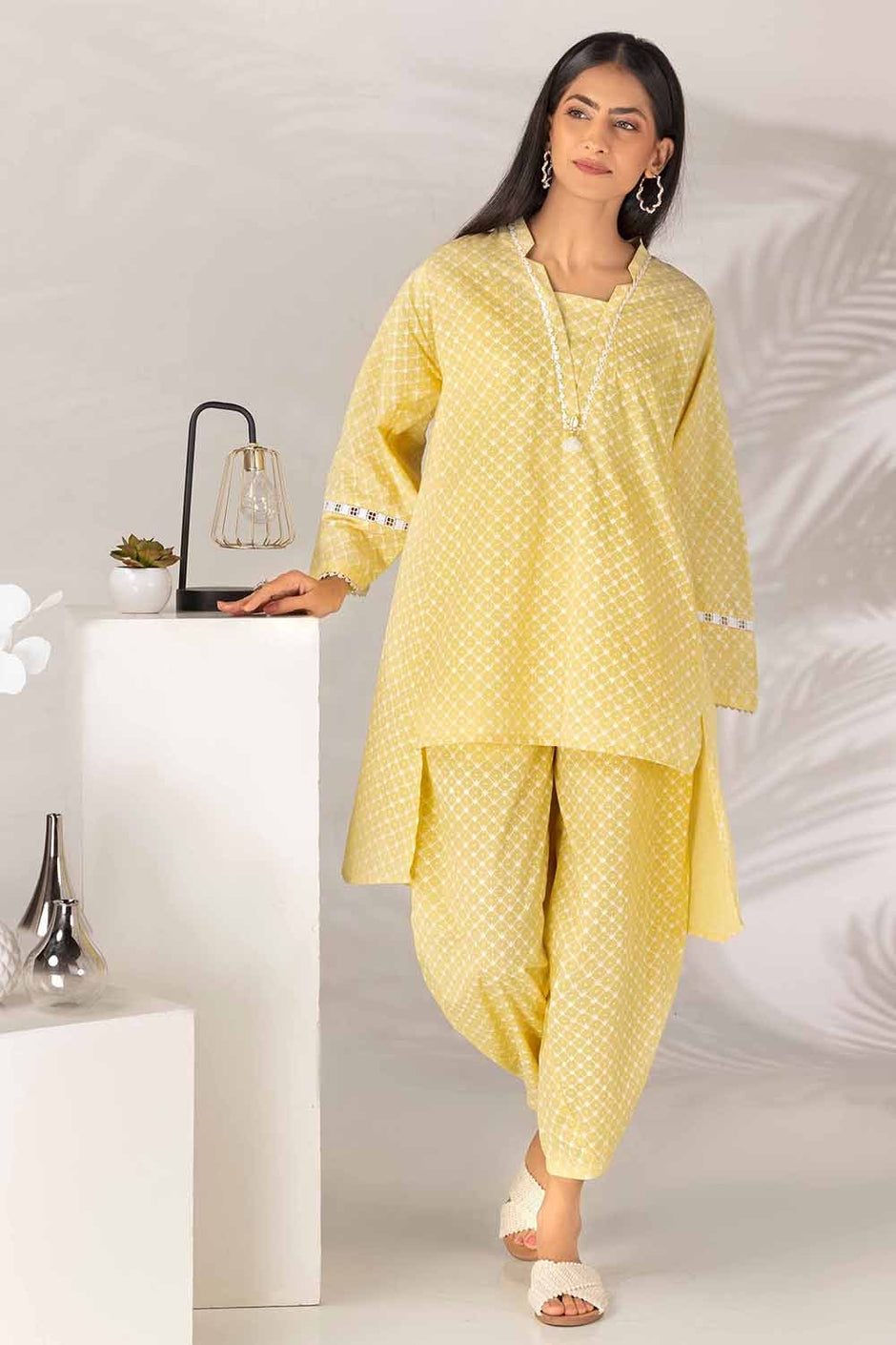 Matching Separates Block Print Shirt and Trouser