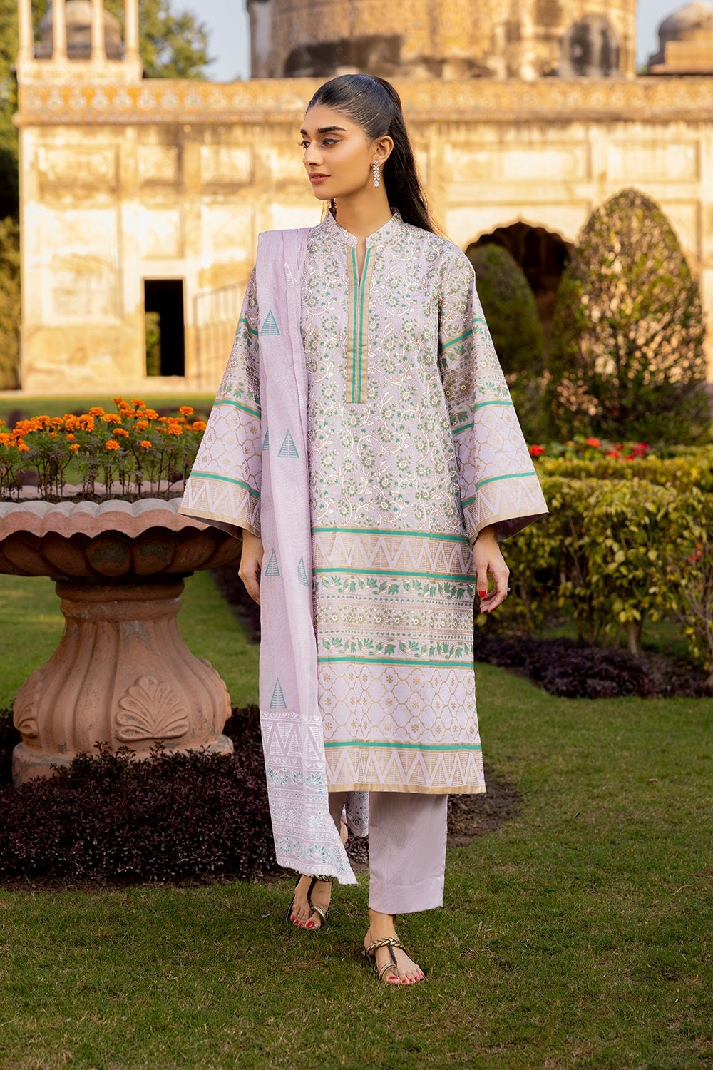 3 Piece Corduroy Block Printed Suit WGK-CRW-SP-2856s