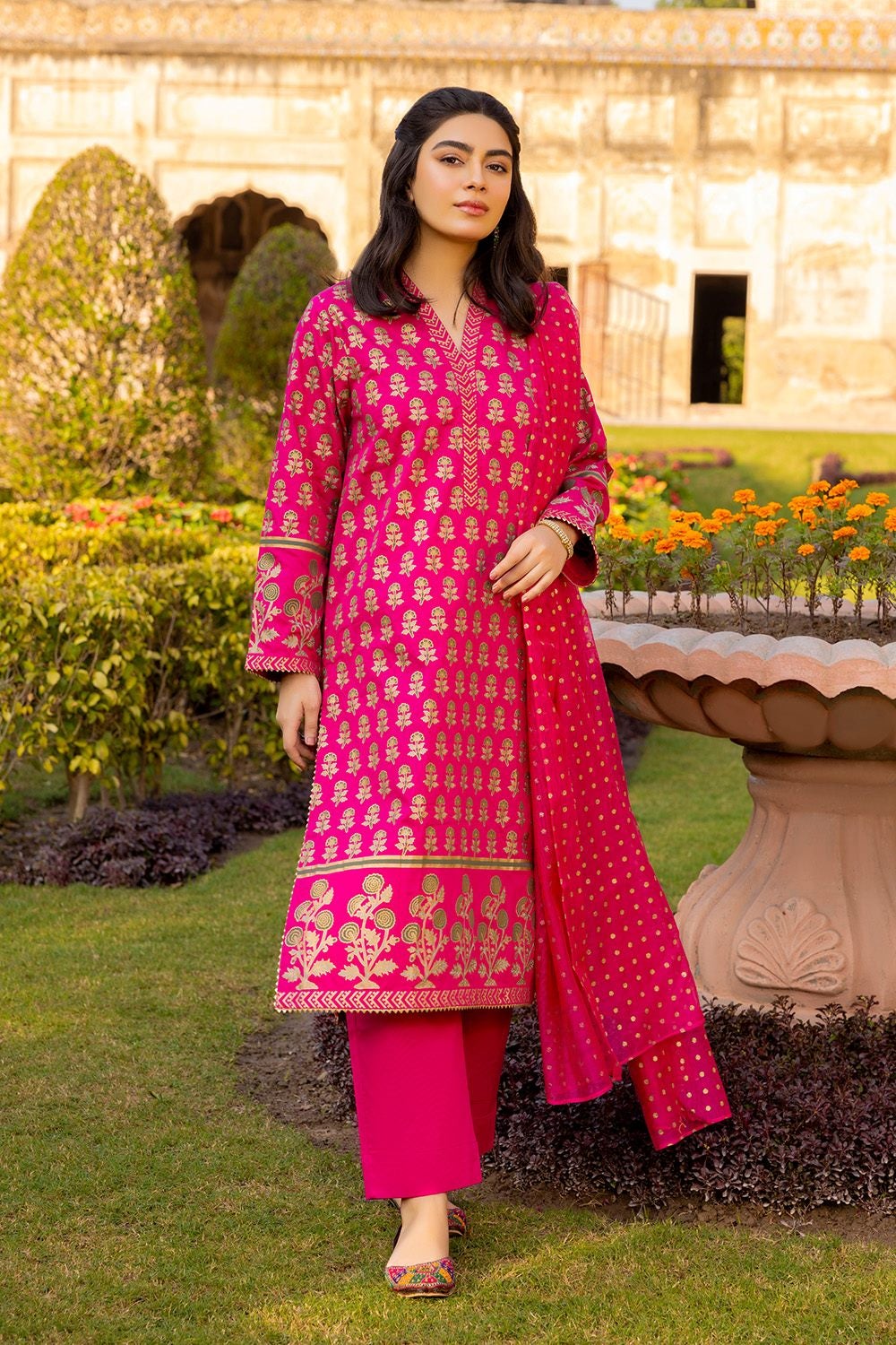 3 Piece Corduroy Block Printed Suit WGK-CRW-SP-2860s