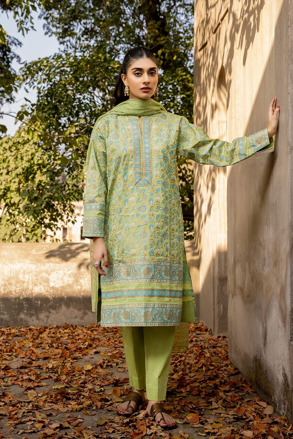 3 Piece Corduroy Block Printed Suit WGK-CRW-SP-2861s