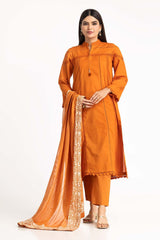 Dobby Dyed Shirt And Trouser With Embroidered Dupatta WGK-DBS-DE-2190