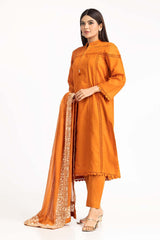 Dobby Dyed Shirt And Trouser With Embroidered Dupatta WGK-DBS-DE-2190