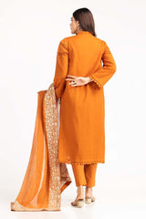 Dobby Dyed Shirt And Trouser With Embroidered Dupatta WGK-DBS-DE-2190