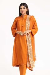 Dobby Dyed Shirt And Trouser With Embroidered Dupatta WGK-DBS-DE-2190