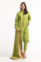 Dobby Dyed Shirt And Trouser With Embroidered Dupatta WGK-DBS-DE-2191